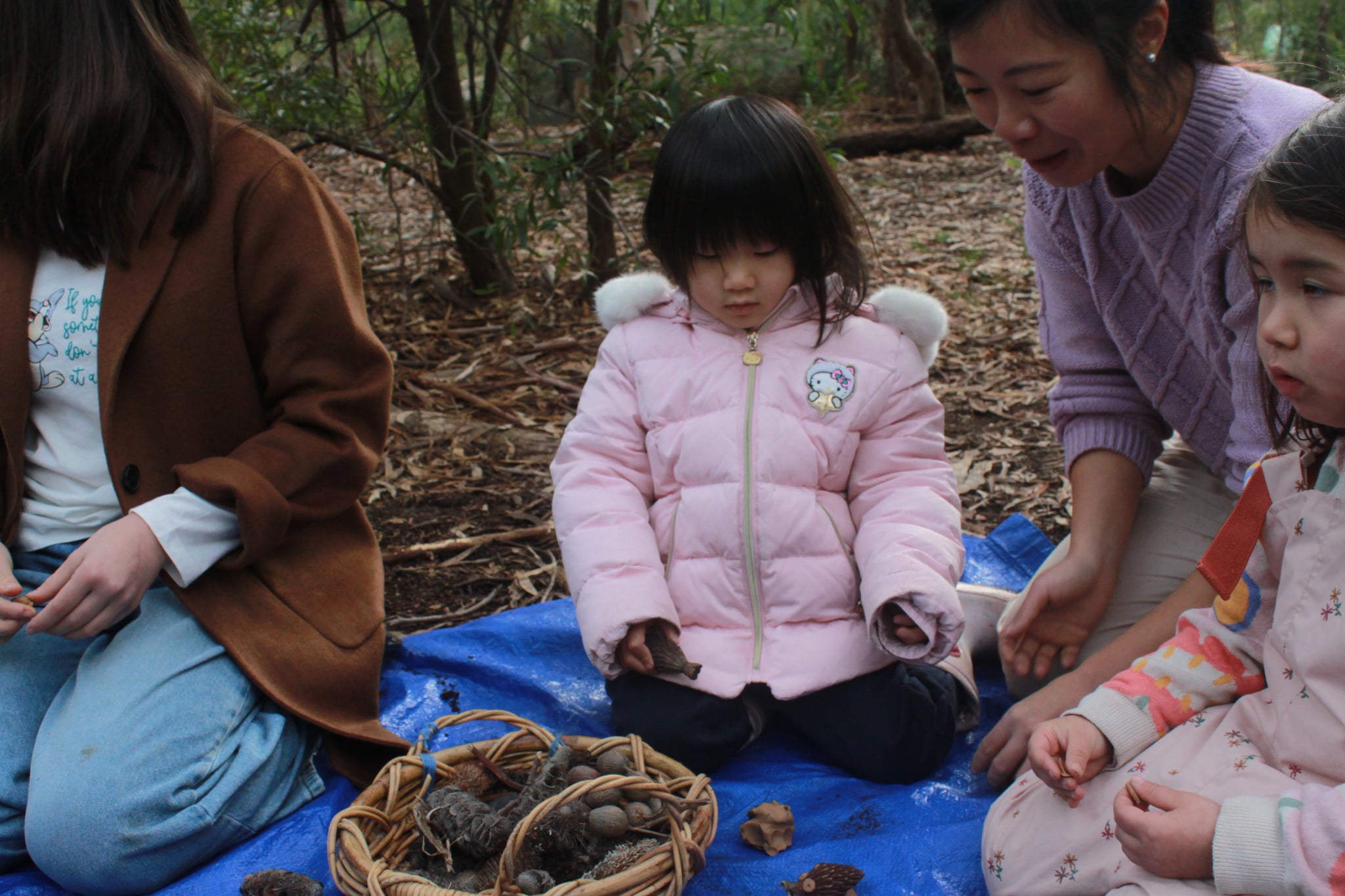 Child playing therapeutically in nature