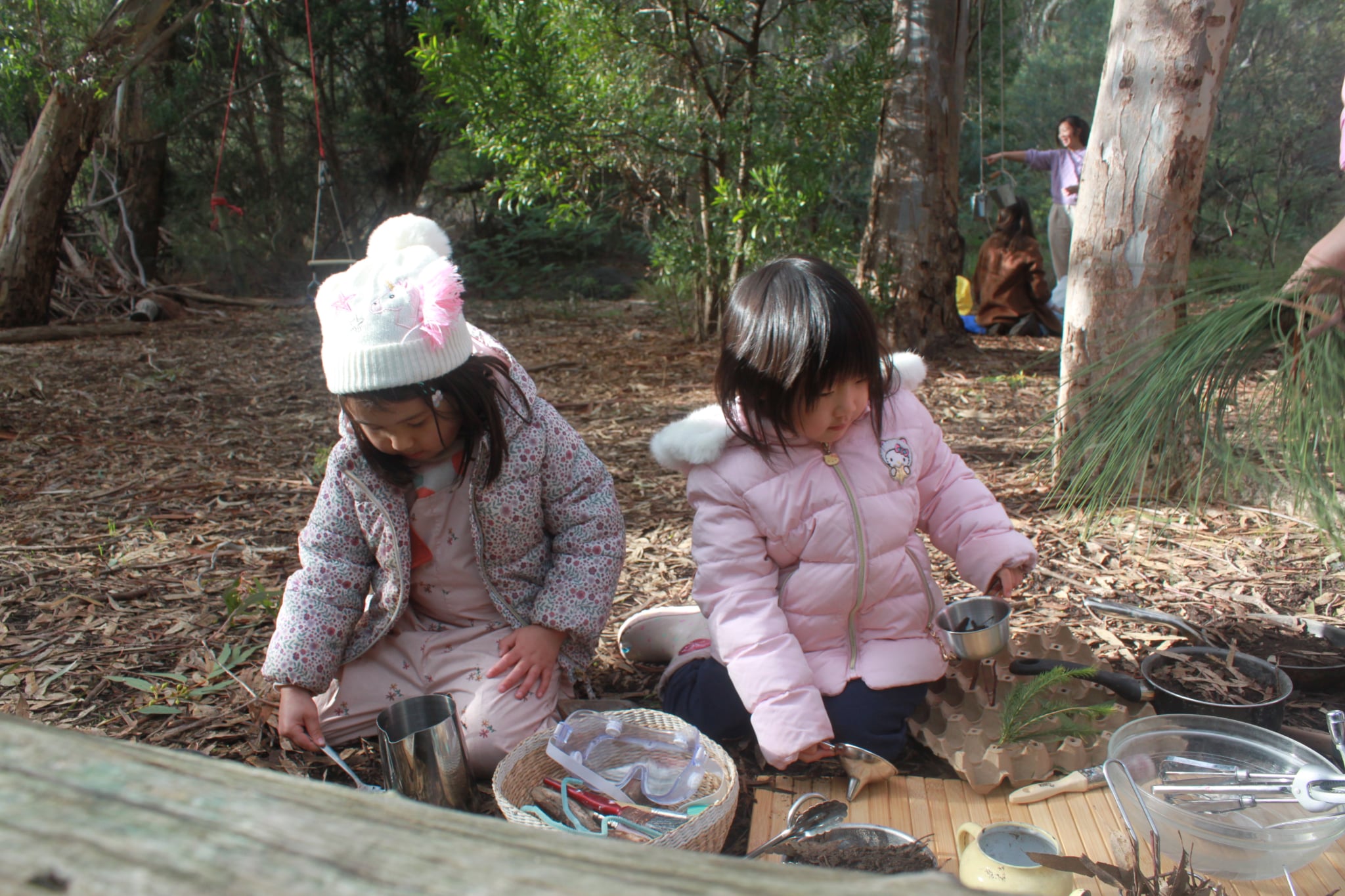 Children in nature-based play therapy session 3